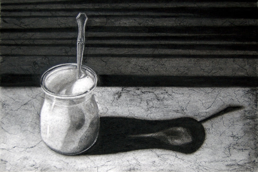 Yogurt 2010, carboncillo 36.5X54 cm