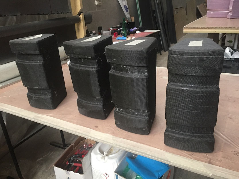 Carbon covered foam blocks