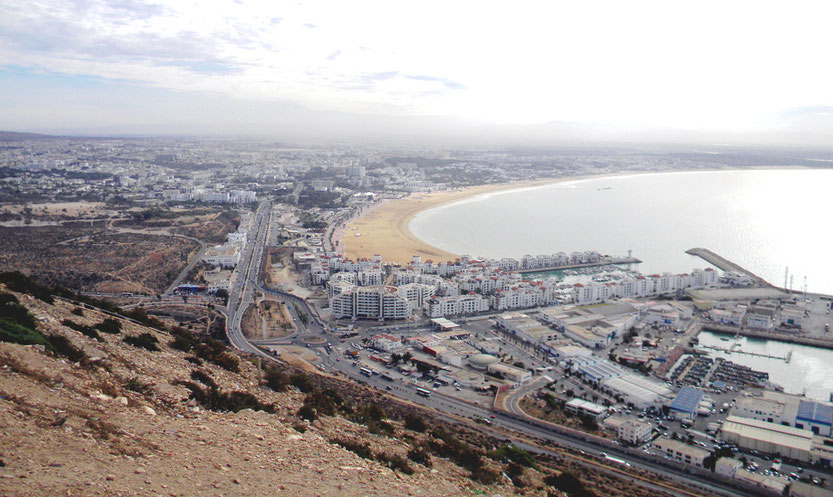 Blick von der Kasbah auf Agadir