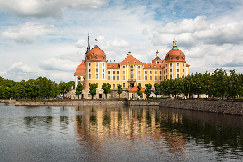 Schloss Moritzburg mit Schlossteich in Dresden, Sachsen