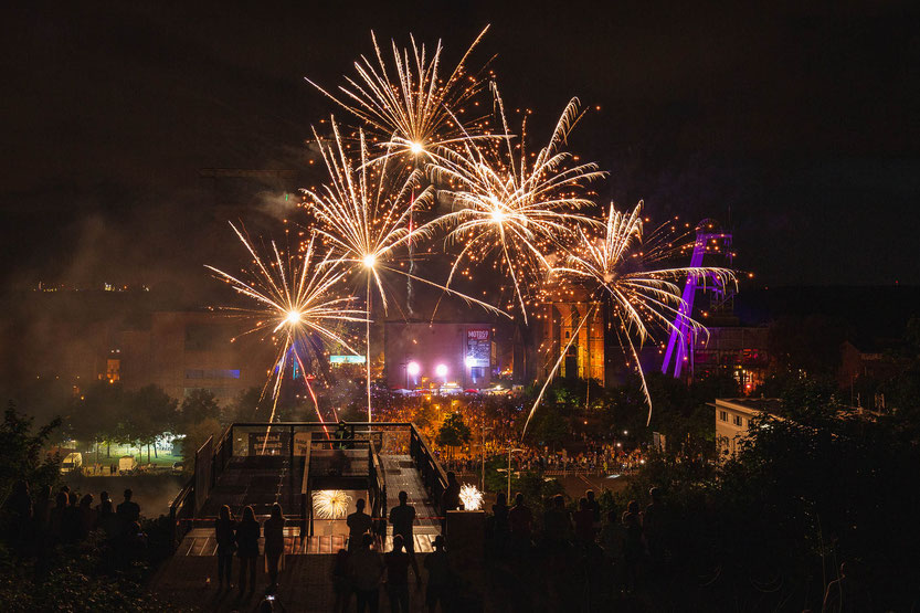 #extraschicht 2022 mit Feuerwerk an der Zeche Ewald in Herten 