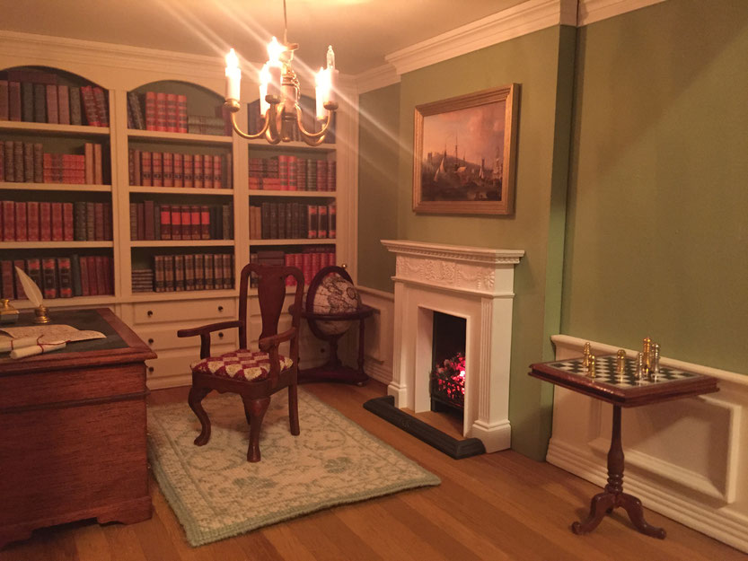 tinyrooms Georgian dolls house study