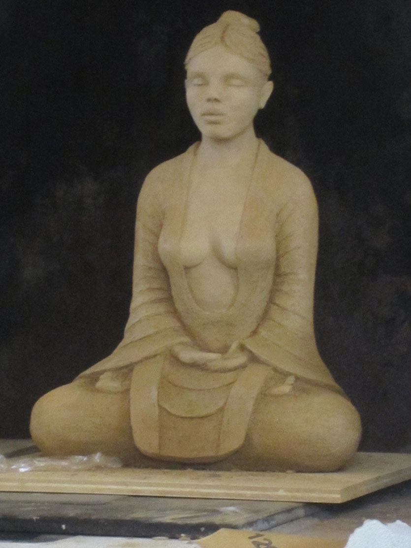 nouveausculpteur sculpture femme argile nu assis
