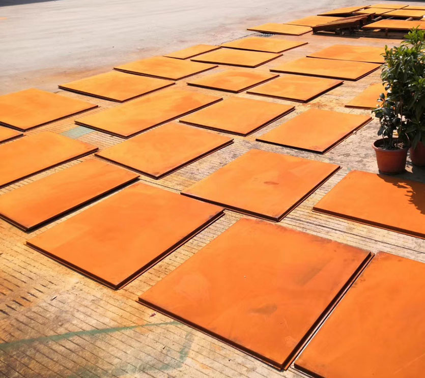 Blank corten steel with red color rust finish