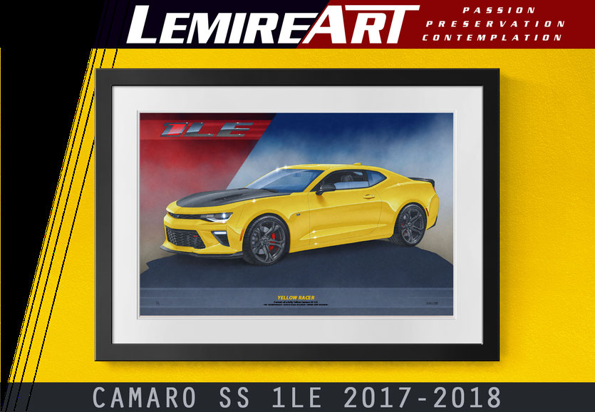 6th generation Bright Yellow Camaro 1LE art print