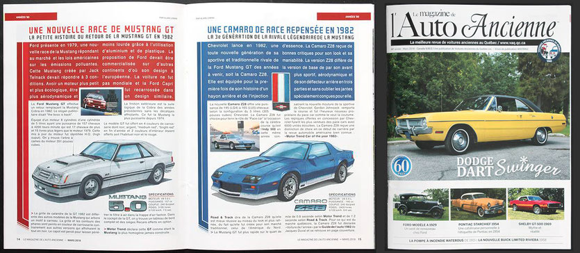 Article Camaro Z28 - Mustang GT 1982 VAQ mars 2018