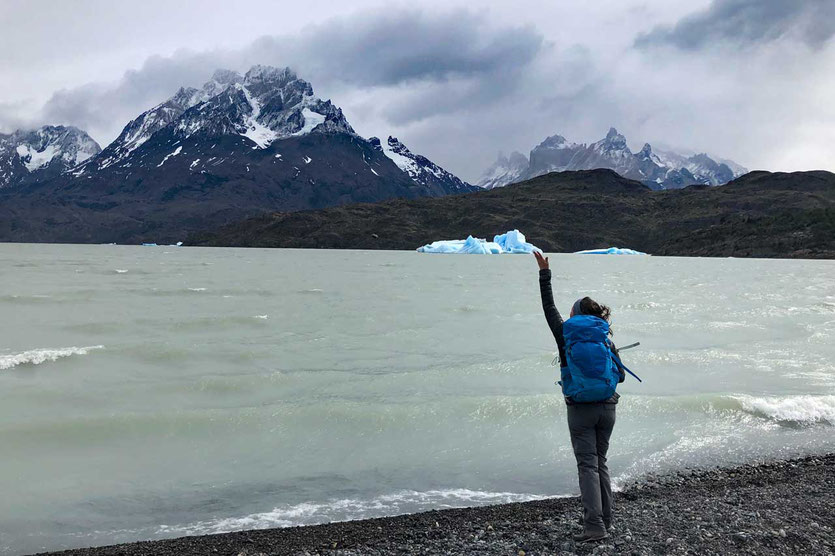 Winde peitscht über den Lago Grey