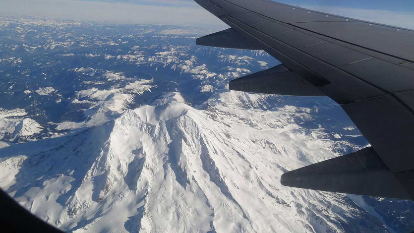 Mt Ranier Krater vom Flugzeug