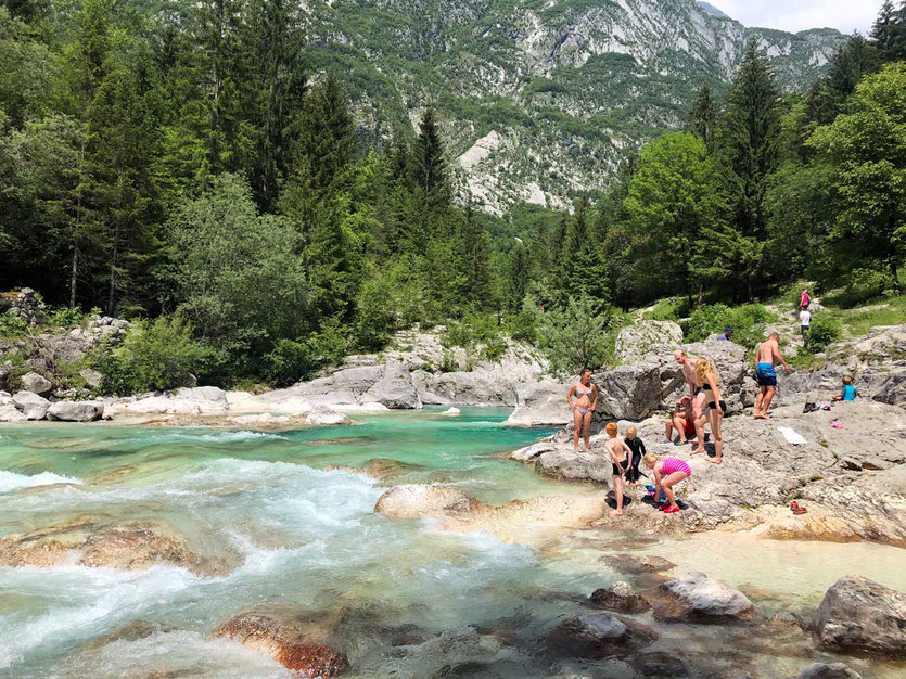 Pool an der Großen Soča Schlucht Slowenien