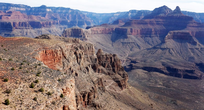 South Kaibab Trail Skeleton Plateau Viewpoint Grand Canyon Wanderung