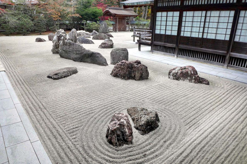 Rock garden Koyasan best sightseeing Japan schönste Steingärten Tempelgarten Kongōbuji