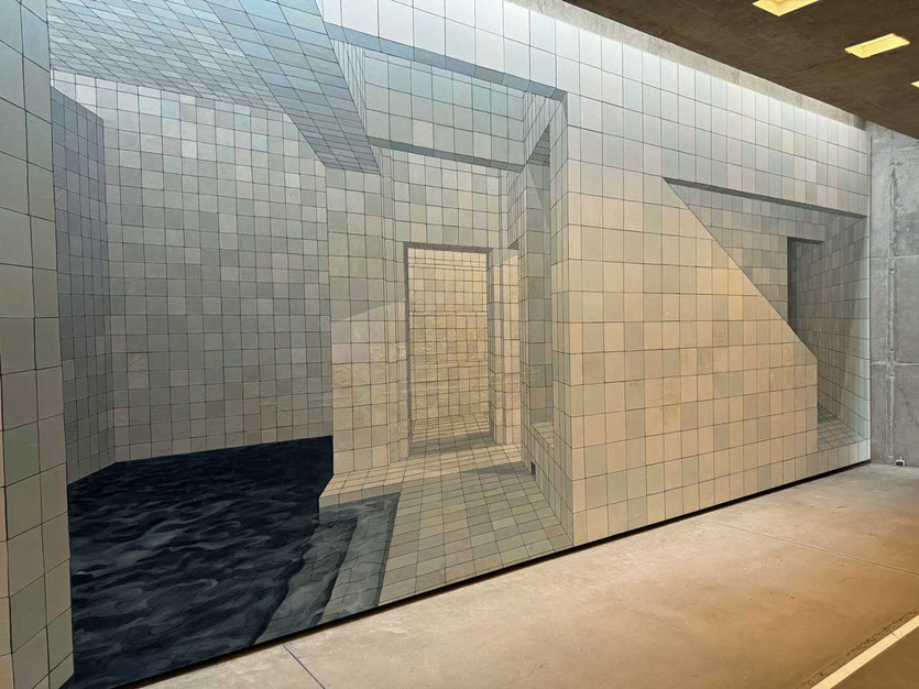 Adriana Varejão Fliesenwand-Gemälde, Inhotim Kunstpark, Minas Gerais, Brasilien