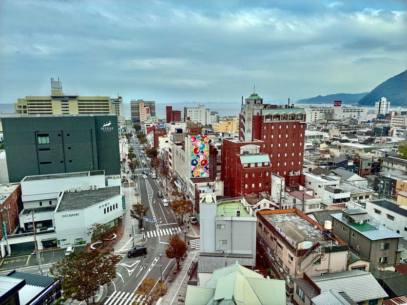 Zimmerblick vom Super Hotel Beppu Ekimae