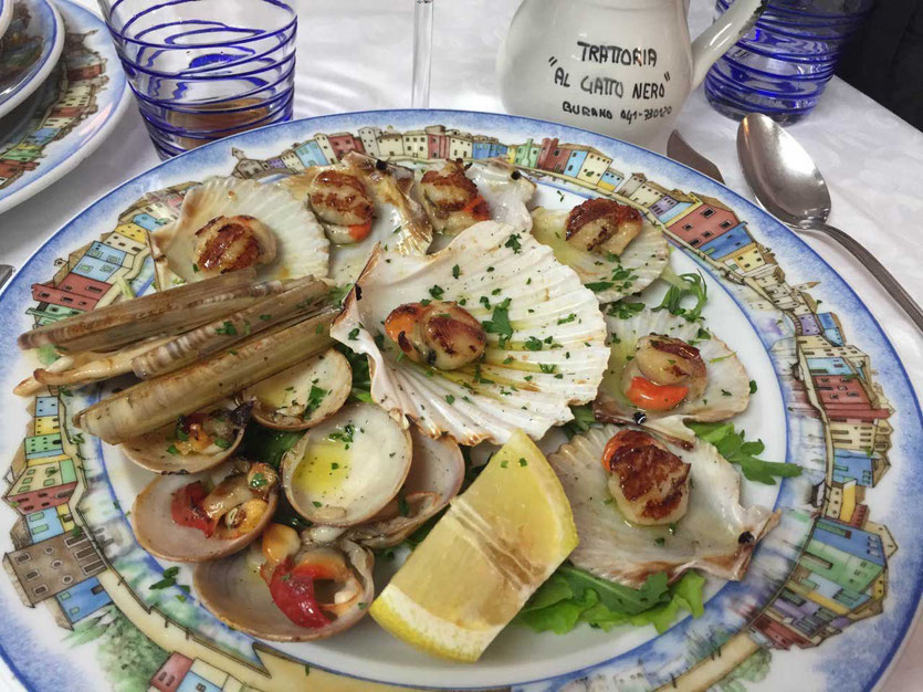 Insel Burano Muschelteller Al Gatto Nero Restaurant
