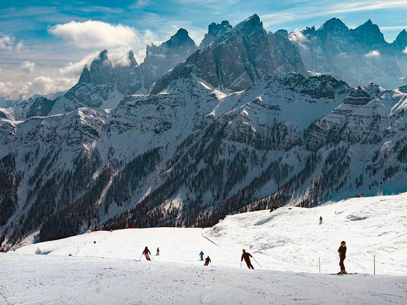 Skigebiet Passo San Pellegrino - Dolomiten - Italien