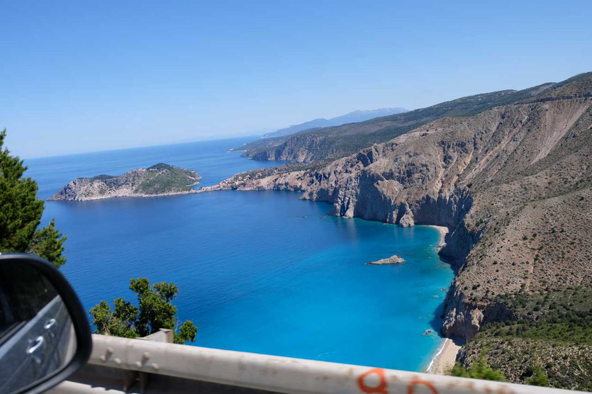 Blick auf Assos Küstenstraße Kefalonia