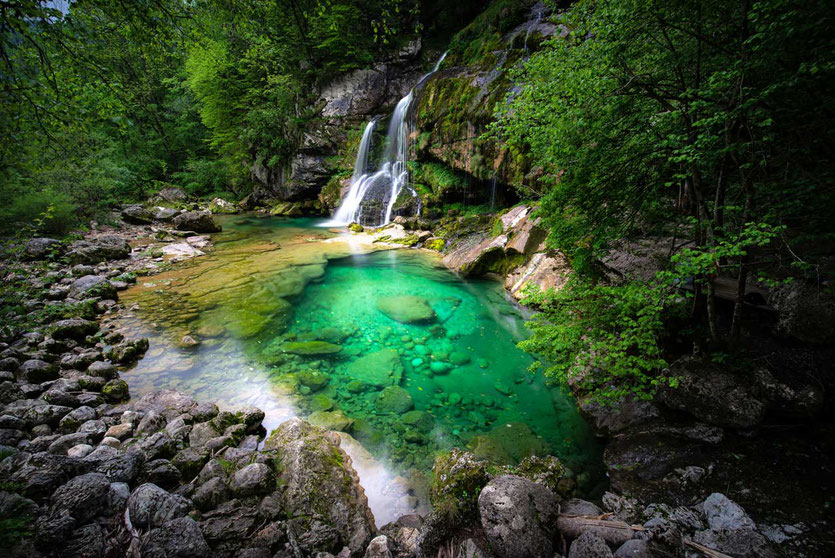 Virje Wasserfall Soca Tal Slowenien