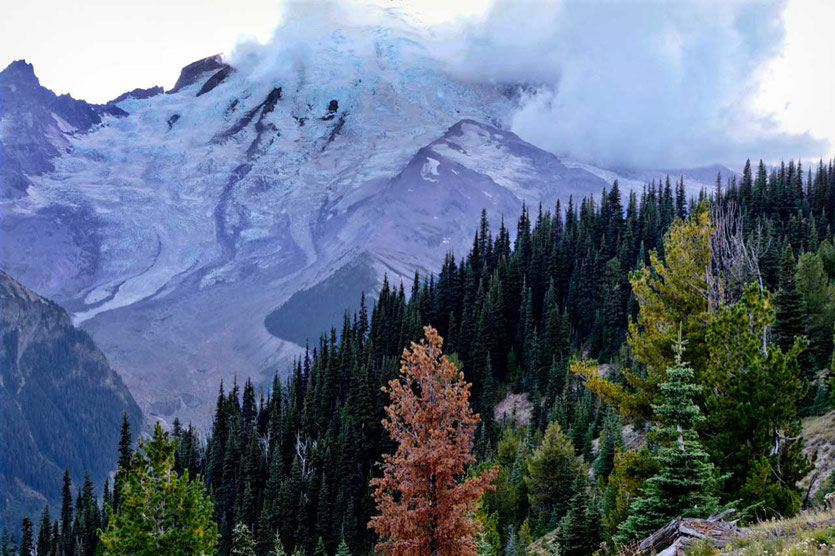 Sunrise Blick auf Emmons Gletscher, Mount Rainier