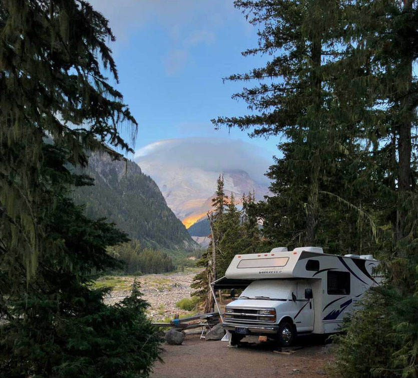 Schönste Campsite am White River Campground Mt. Rainier