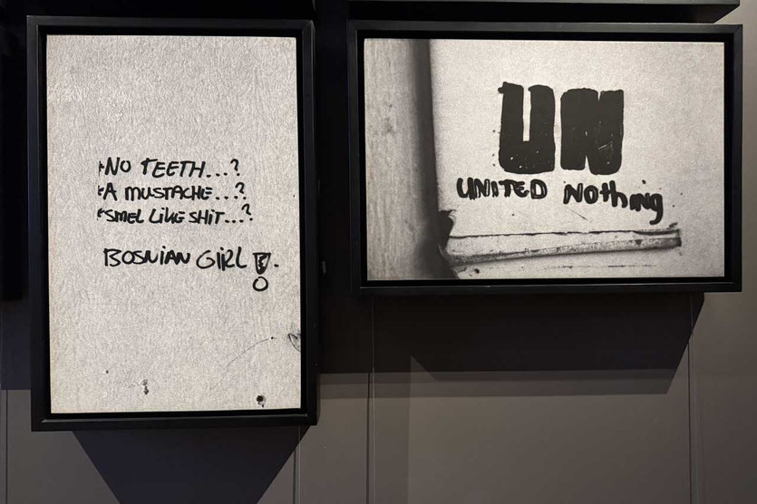 Graffiti im Sarajevo Krieg, Ausstellung Galerija 11/07/95 Sarajevo