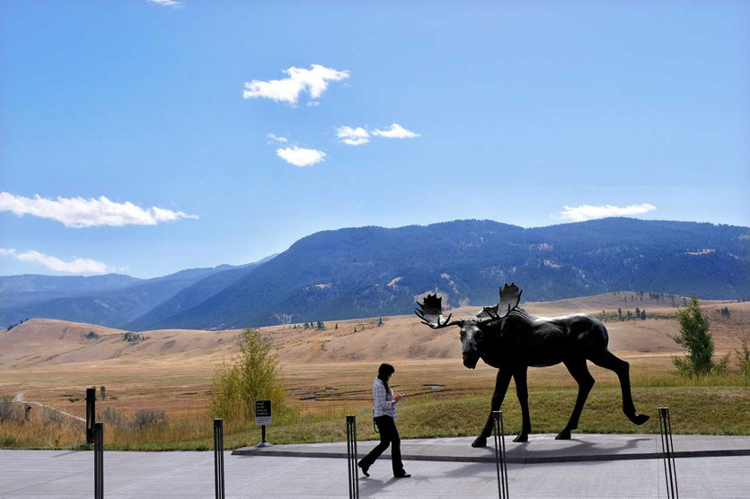 Sandy Scott's Elch Skulptur am National Museum of Wildlife Art, Jackson Hole Grand Teton