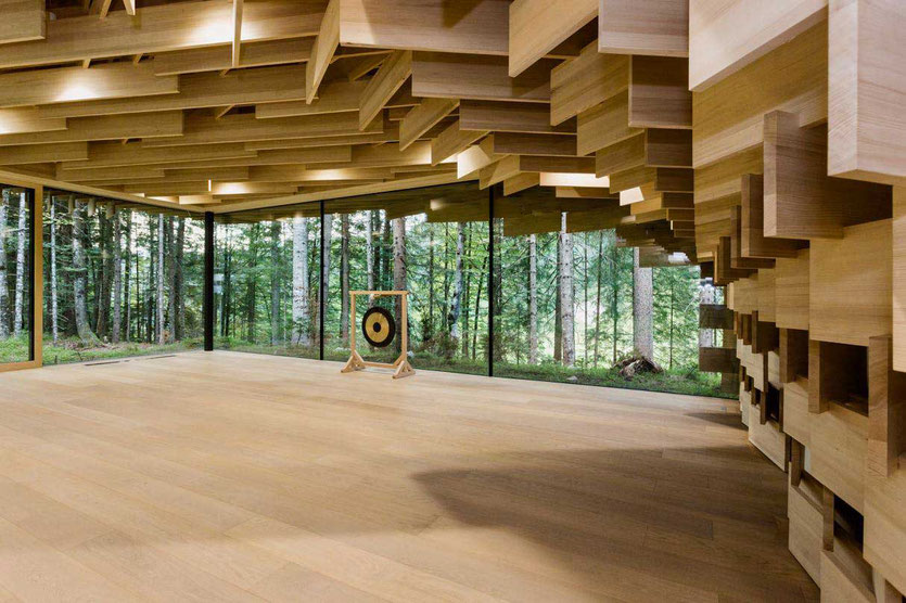 Das Kranzbach Hotel Meditation House Meditationshaus von japanischen Architekt Kengo Kuma