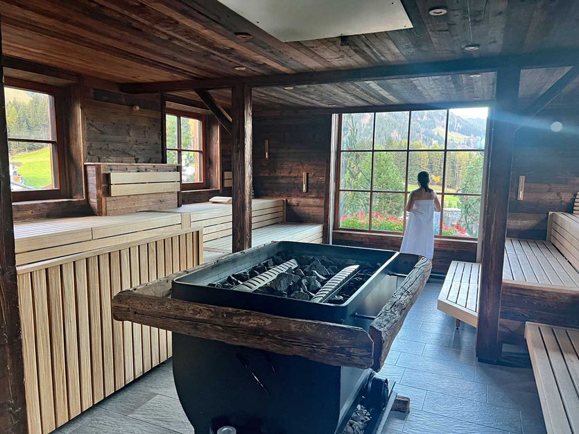 Spa & Acqua Minera, Knappensauna Wellnesshotel Plunhof Südtirol