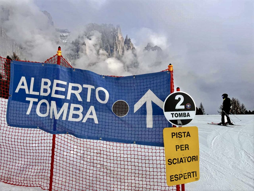 Tomba-Piste im Vigo-Catinaccio Skigebiet