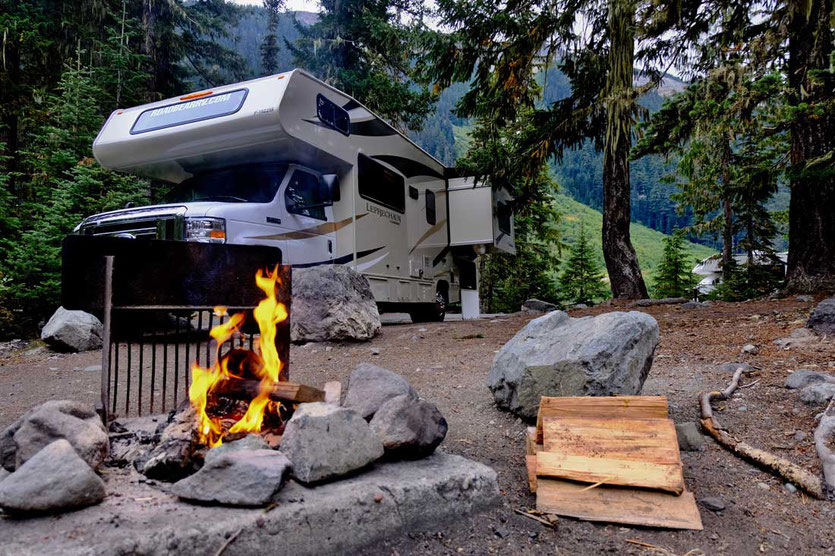 Campfire White River Campground Mt Rainier Nationalpark