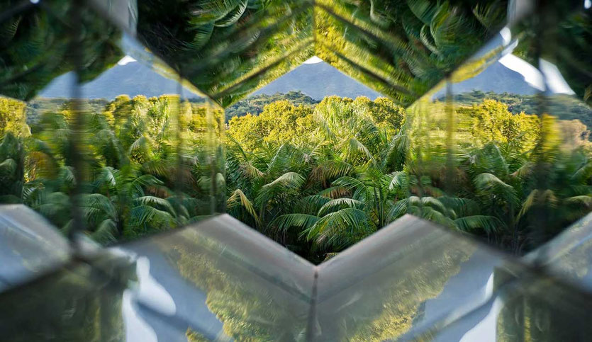 Blick durch Olafur Eliassons „Viewing Machine“ Inhotim Kunstpark Brasilien