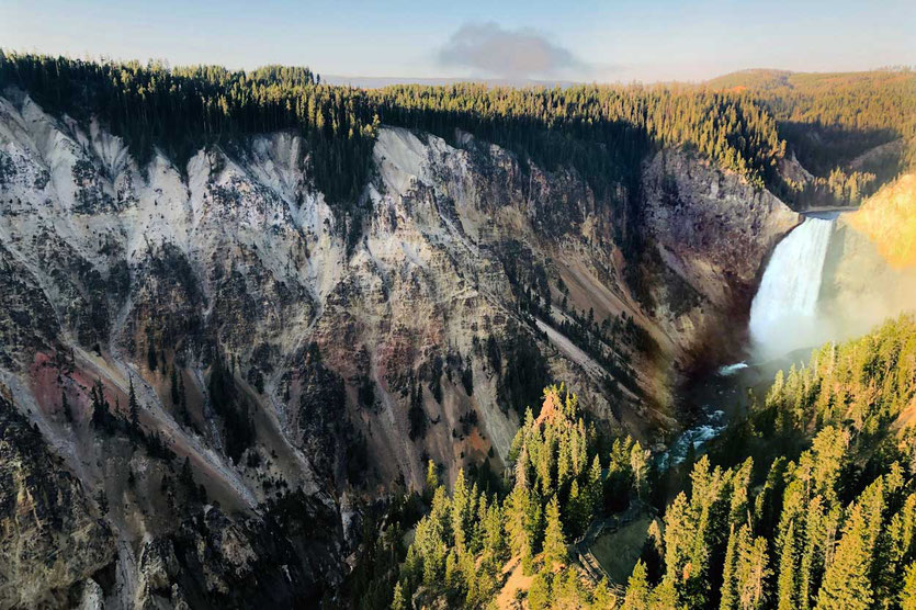 Upper Falls Blick vom Grand View North Rim Yellowstone NP