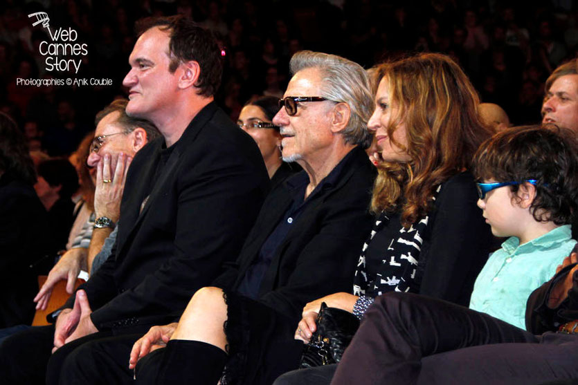 Quentin Tarantino, entouré de Tim Roth et  Harvey Keitel - Clôture du Festival Lumière - Lyon - 2013 - Photo © Anik COUBLE