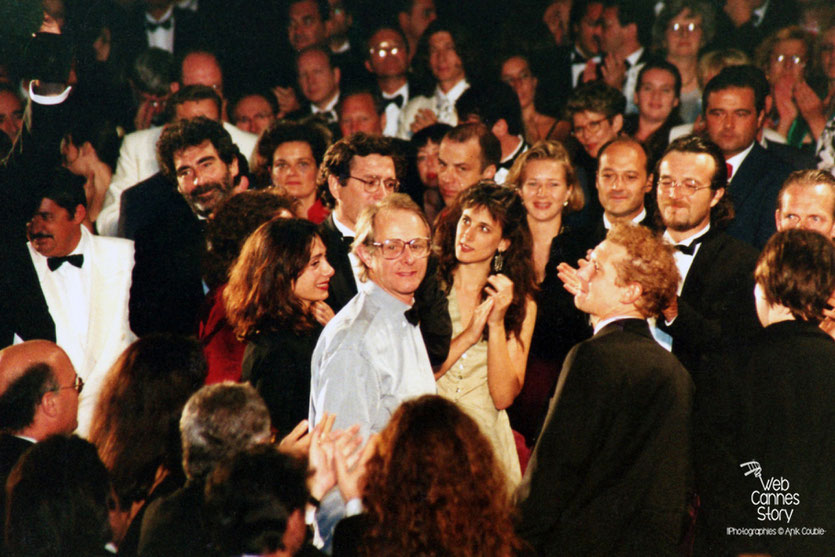 Ken Loach, lors de la Projection de son film "Land and Freedom" - Festival de Cannes 1995 - Photo © Anik Couble