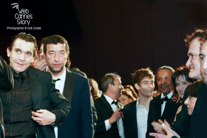 Quentin Tarantino, Juliette Binoche et Abderrahmane Sissako, lors de la projection du film "Un prophète" de Jacques Audiard   - Festival de Cannes - 2009 - Photo © Anik COUBLE