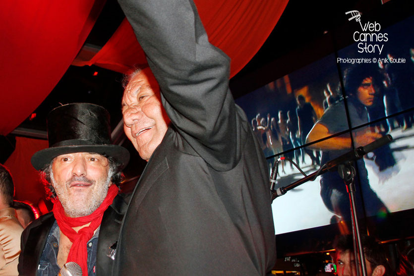 Rachid Tahar et et Tony Gatlif, lors de la soirée du film «Géronimo» de Tony Gatlif - Festival de Cannes 2014 - Photo © Anik COUBLE