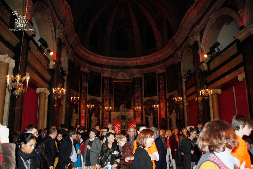 Le cocktail d'inauguration, à la Chapelle de la Trinité - Quais du Polar 2015 - Lyon - Photo © Anik COUBLE