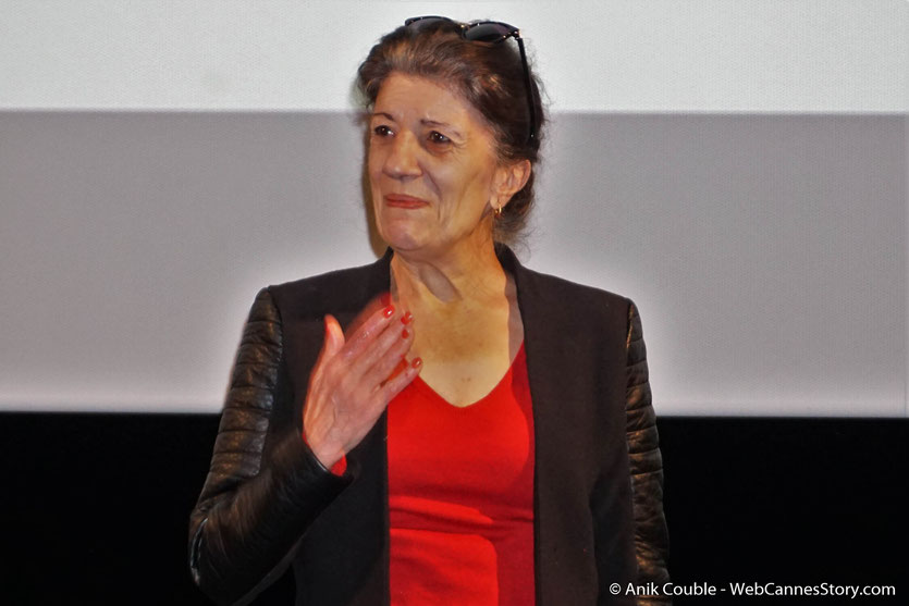 Biyouna, la très populaire actrice algérienne, émue aux larmes, par l’accueil du public lors de la présentation, du film  "Délice Paloma" de Nadir Moknèche, lors du Festival  Lumière 2018 - Lyon - Photo © Anik Couble