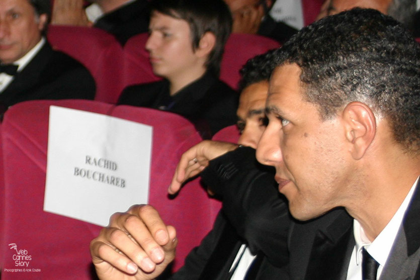 Roschdy Zem et Jamel Debbouze, lors de la projection du film "Hors la loi" de Rachid Bouchareb - Festival de Cannes 2010 - Photo © Anik Couble