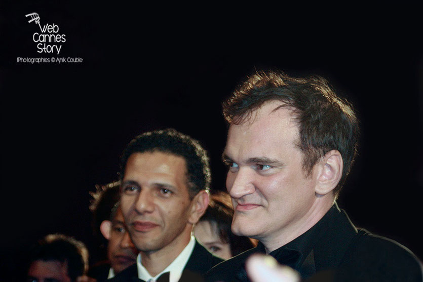 Quentin Tarantino et Roschdy Zem, lors de la projection du film "Un Prophète" de Jacques Audiard - Festival de Cannes - 2009 - Photo © Anik COUBLE