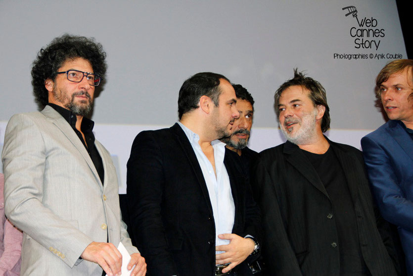 Radu Mihaileanu, François Xavier Demaison, Pascal Elbe, Xavier Durringer et Pascal Demelon - Festival Lumière - Lyon - Oct 2013 - Photo © Anik COUBLE 