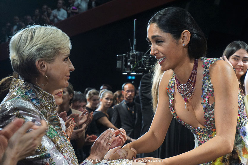 Golshifteh Farahani, en conversation avec Melitta Toscan du Plantier, lors de la projection du film, Les Filles du soleil (Girls of the sun) d’Eva Husson, présenté en sélection officielle, lors du Festival de Cannes 2018 - Photo © Anik Couble