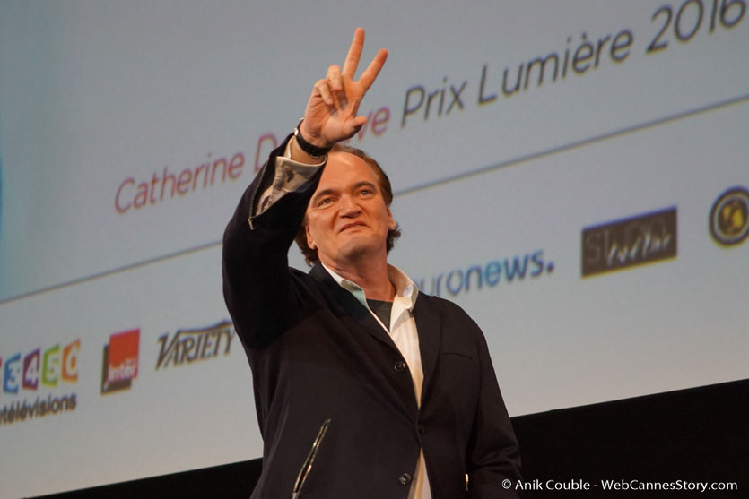Quentin Tarantino, sur la scène de la Halle Tony Garnier - Cérémonie d'ouverture - Festival Lumière 2016 - Lyon - Photo © Anik Couble