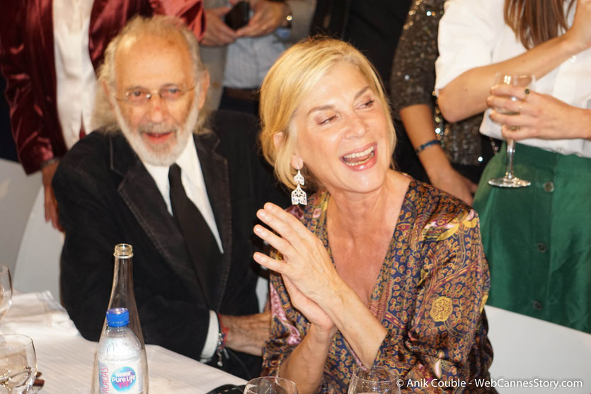 L’actrice française, Michèle Laroque, en compagnie du réalisateur américain, Jerry Schatzberg, lors du très convivial dîner d'ouverture du Festival Lumière 2018 - Lyon - Photo © Anik Couble
