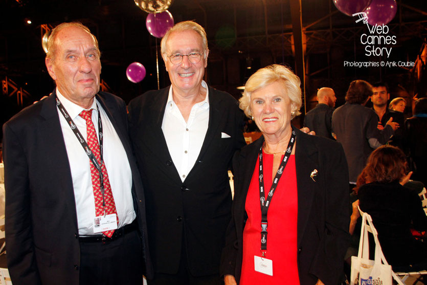 Max Lefrancq-Lumière, petit-fils de Louis Lumière et son épouse Michèle, en compagnie de Bernard Le Coq - Lyon - Ouverture du Festival Lumière 2014 - Photo © Anik COUBLE