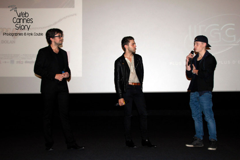 Fabien Brizard, Xavier Dolan et Antoine-Olivier Pilon, lors de l’avant-première du film "Mommy", de Xavier Dolan - UGC Lyon Confluence - 1er Octobre 2014 - Photo © Anik COUBLE