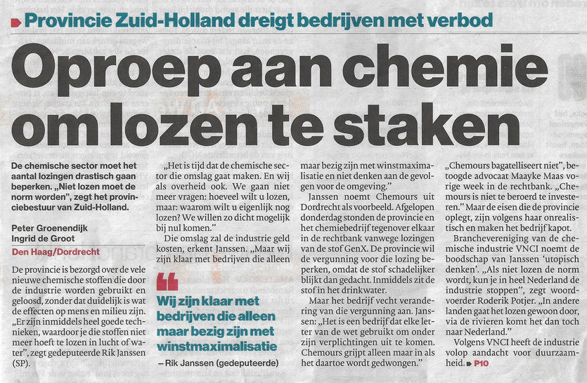 Oproep uit mei 2018, artikel in het Algemeen Dagblad