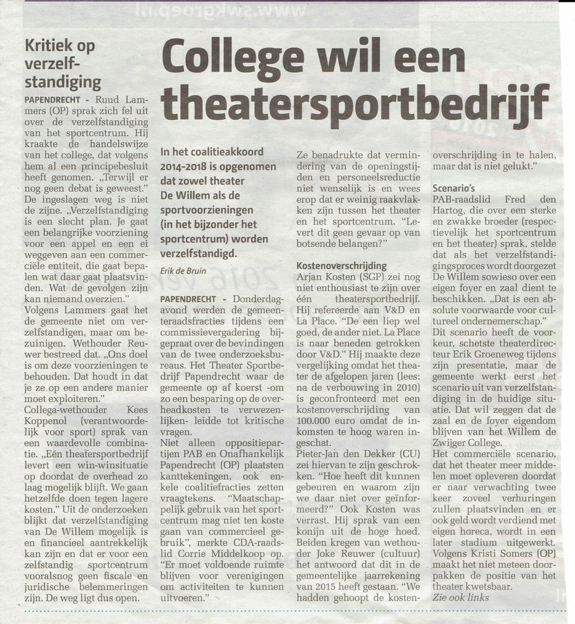 Papendrechts Nieuwsblad, januari 2016