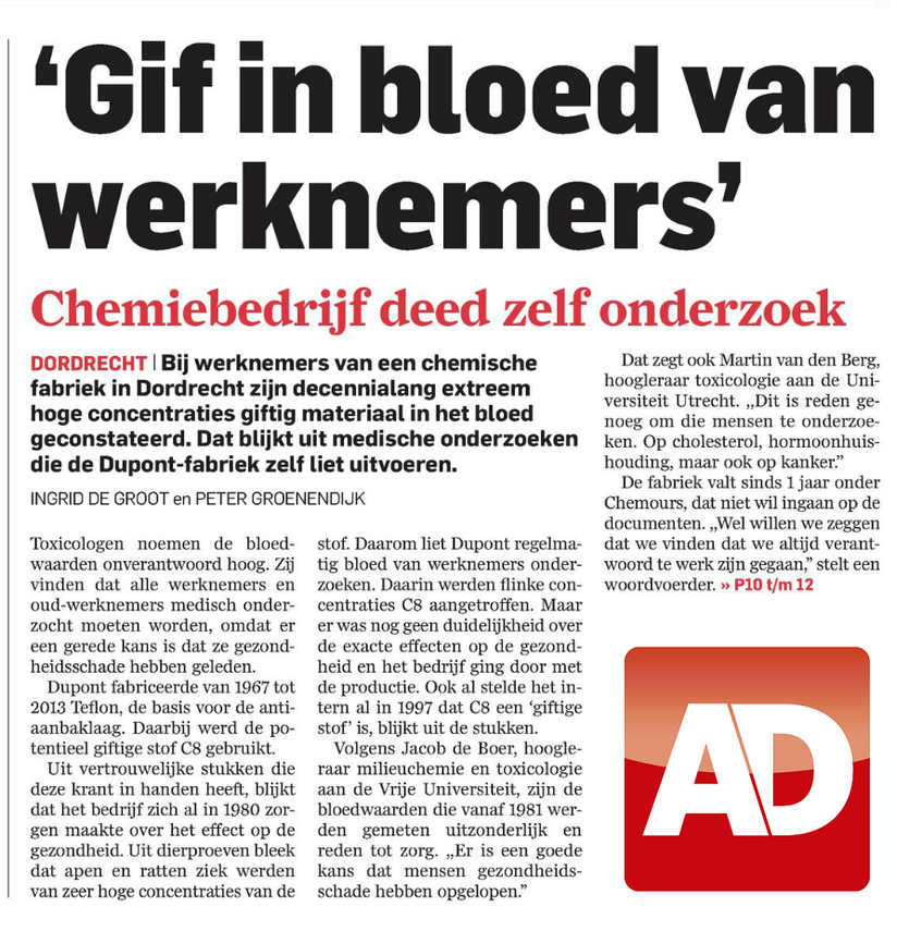 Artikel verschenen in het Algemeen Dagblad op zaterdag 05 maart 2016