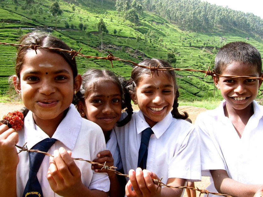 School Children at Dembatenne Tea plantation Sri Lanka