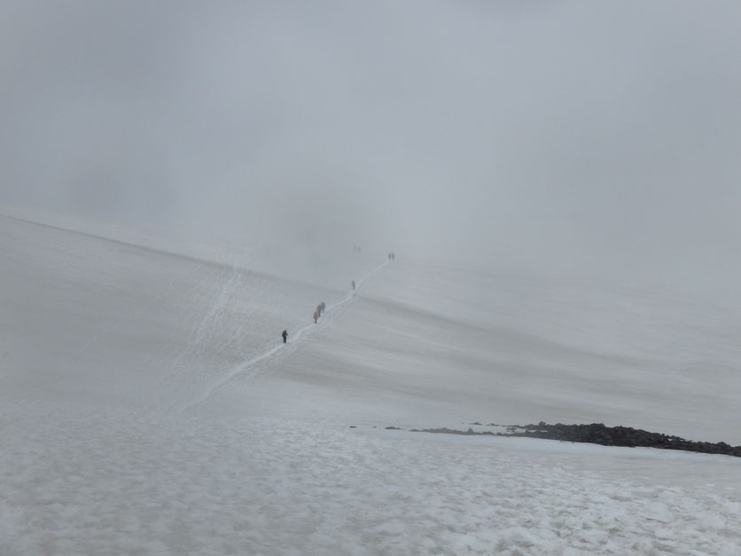 Laugavegur in June, snow